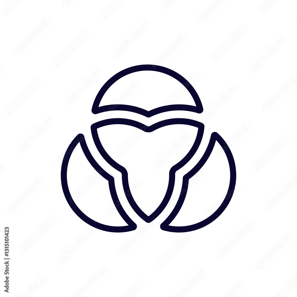 Poster this abstract design features three interlocking shapes forming a harmonious and balanced pattern.