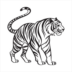 Obraz premium tiger on white background