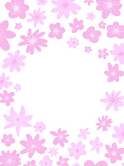 pink flowers frame background transparent