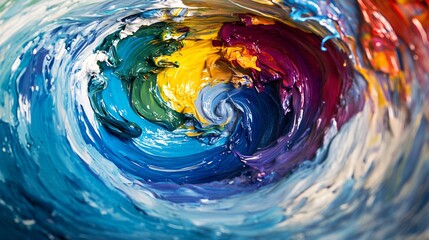 Fototapeta premium Abstract Art: Mixing Colors in Whirlpool