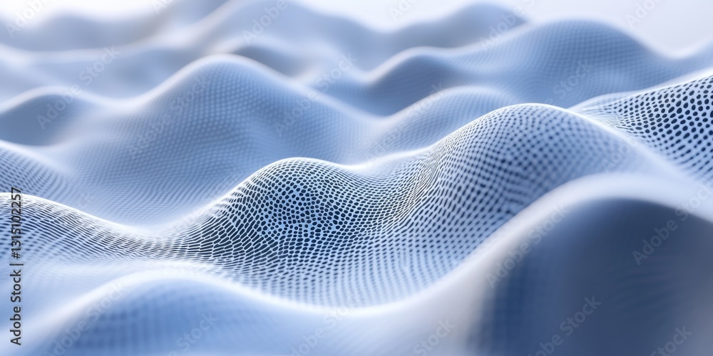 Poster this abstract image features gentle wavy patterns with a soft light creating an ethereal atmosphere.