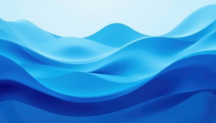 Fototapeta premium A dynamic and fluid wave of varying shades of blue undulates across the background, creating a sense of movement and depth.