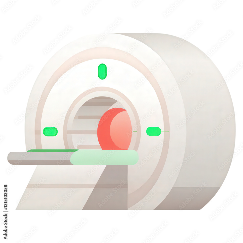 Poster an advanced mri scanner with a glowing interface, enhanced by ai technology for improved diagnostics