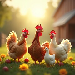Fototapeta premium poultry day national farm birds chickens