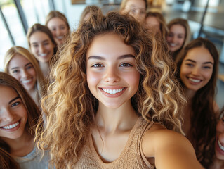 Lively Friends Capture a Fun Selfie Together