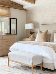 A bedroom with a modern contemporary decor design