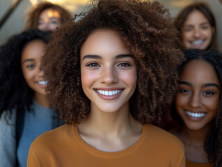 Joyful Friends Taking a Selfie Together Outdoors
