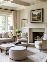 A bright and elegant living room with light decor