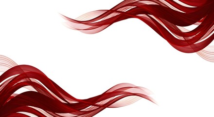 Elegant Abstract Burgundy Waves on White Background for Presentation