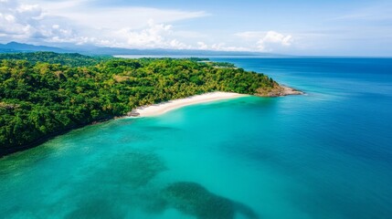 Turquoise Dream Aerial View of Tropical Island Paradise, beach, seascape