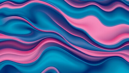 Fototapeta premium Vibrant Cotton Candy Swirls Abstract Fluid Art in Pink and vaporwave aesthetic. neon colors Mesmerizing abstract fluid design featuring vibrant turquoise blue and magenta pink waves. Perfect for moder