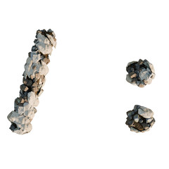 Slash and Colon Symbols Made of Rocks