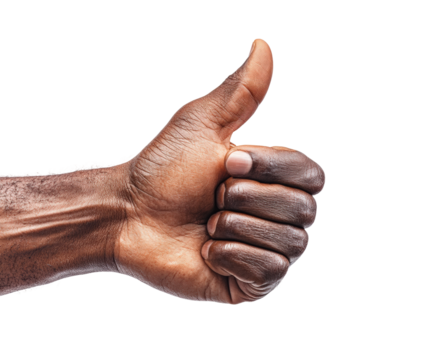 Positive gesture hand symbol isolated on transparent background, png