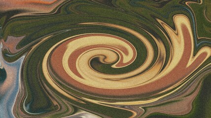 Abstract Swirling Artwork – Vibrant Earthy Hues of Green, Yellow, and Brown with Dynamic Fluidity, Creating Textured Motion for Creative Artistic Backgrounds and Modern Visual Designs