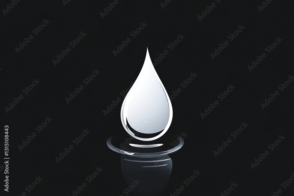 Poster a drop of water is shown on a black background. the drop is surrounded by a circle, which is also si