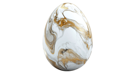 Easter egg designed with a 3D marble sculpture effect, classic and elegant, isolated on white background --ar 16:9