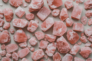 Pink Himalayan Rock Salt Crystals Macro Background