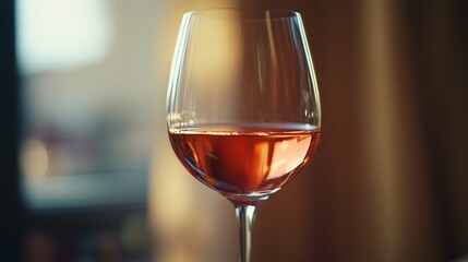 Elegant Wine Glass in Focus on Table