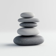 Stacked Pebbles: Zen Serenity and Wellness in Nature-Inspired Minimalism