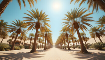 A surreal worm&rsquo;s-eye view of a desert oasis