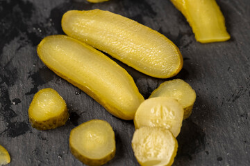 small, crispy green cucumbers salted with spices