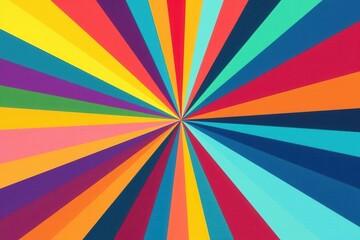 Vibrant Sunburst Design A Colorful Radial Pattern of Hues and Shades for Festive Backgrounds and Decorative Purposes