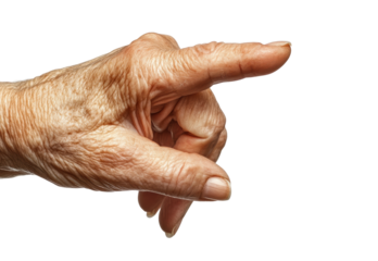 Pointing gesture human hand isolated on transparent background, png