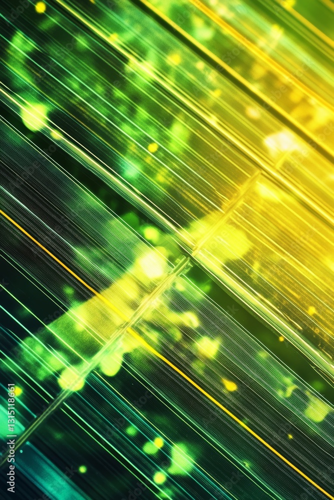 Poster a vibrant abstract background showcasing bright green and yellow lights. this design features dynami