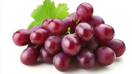 Fototapeta premium A bunch of ripe red grapes on a white isolated background