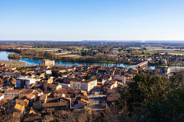 Panorama of Moissac from the calvary on the heights of the city