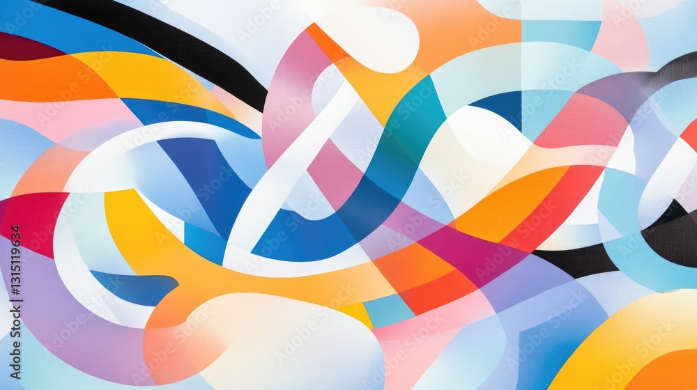 Aufkleber abstract design showcasing swirling vivid colors and interwoven geometric patterns in dynamic flux w