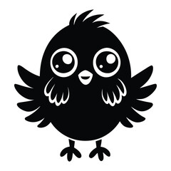 Black Rooster Silhouette Vector, Elegant Rooster Illustration, Chicken Line Art, and Bird on a Branch Design