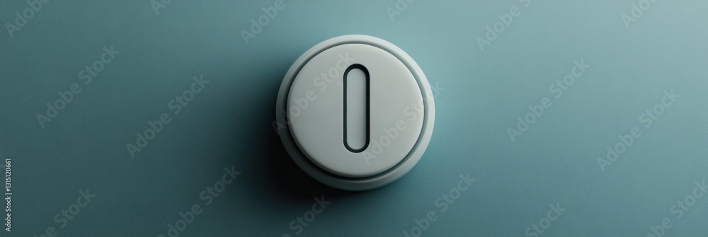 Fototapete Minimalist power button icon showcasing simplicity and accessibility on a neutral background with ample space for text