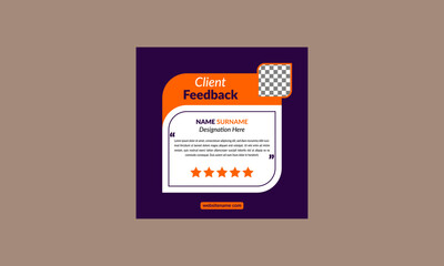 Fototapeta premium Modern Client Testimonial Design. Trendy Layout Display for Promotional Campaign.