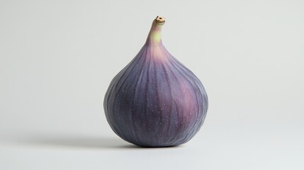 Obraz premium A ripe fig with its deep purple skin and soft pink interior on a white isolated background