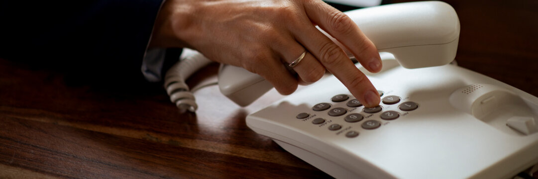 Dialing a call on a landline phone