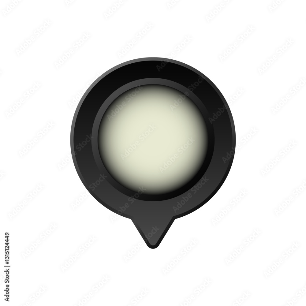 Poster black round map marker with white center. used for navigation and location indication in maps.