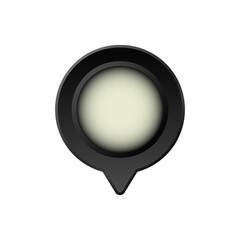 Black round map marker with white center. used for navigation and location indication in maps.