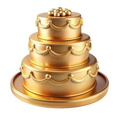 gold wedding cake