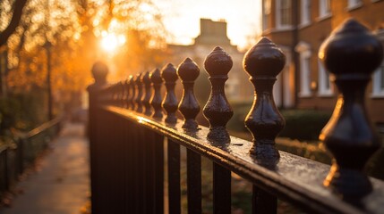 Detailed view of railing from side and front