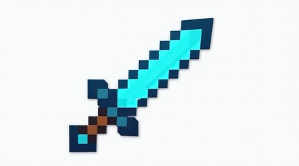 Obraz premium Pixel Art Diamond Sword