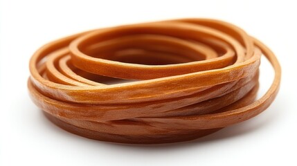 Dried, curled, chewy, food,  isolated on white