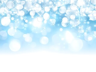 Abstract blue glitter and bokeh lights for winter season background