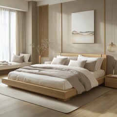 A bright and spacious bedroom with a large bed