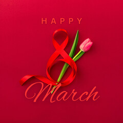 Red and Pink Happy 8 March Instagram 