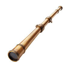 a telescope with a wooden handle on a transparent background