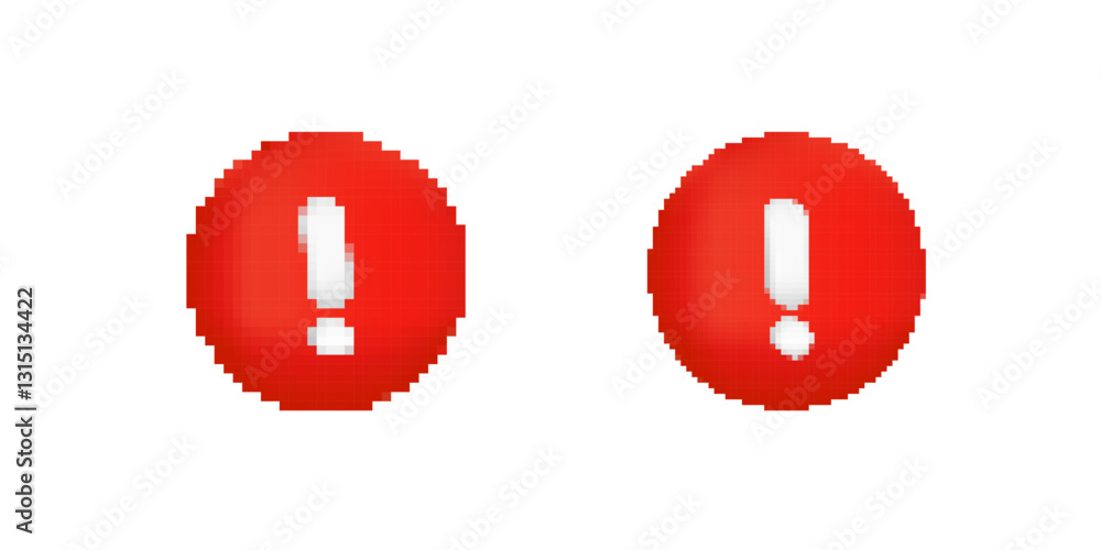 Poster two bold, red exclamation marks inside circles symbolize digital warnings or notifications.