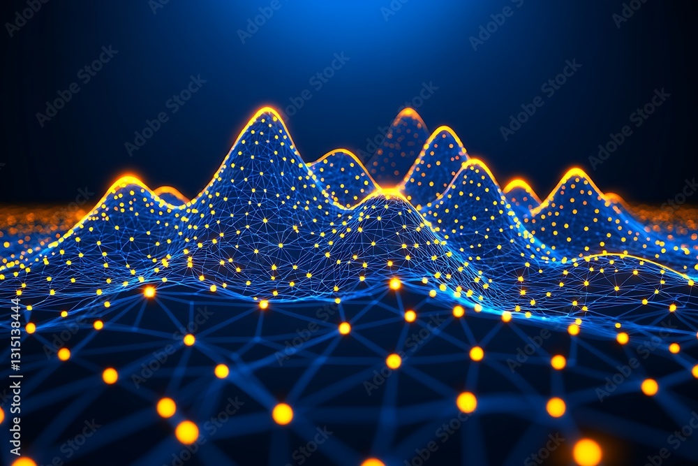 Poster networked topography visualization for futuristic data representation