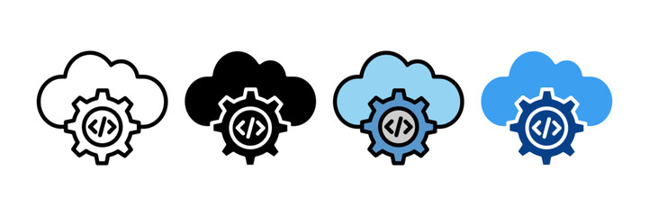 Backend Api  Icon Set Multiple Style Collection