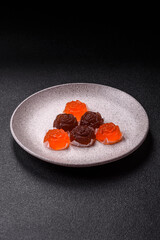 Jelly candies or homemade marmalade with different flavors